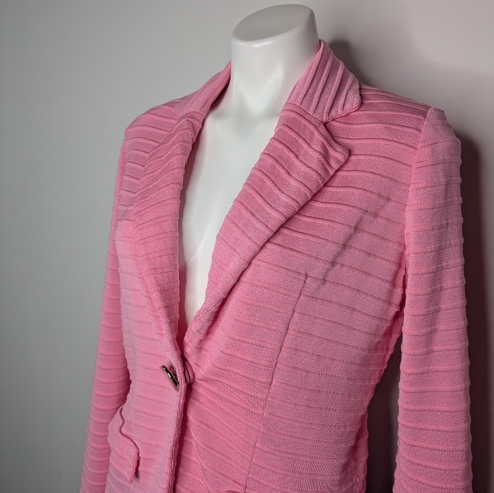 Misook Pink Textured Single Button Professional S… - image 2